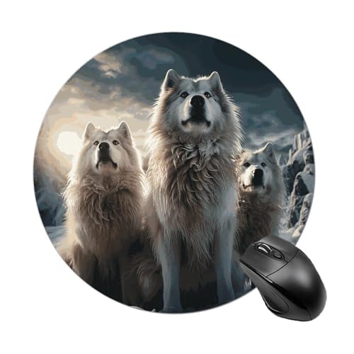 Wolf Tribe Mauspad, kleines Mauspad mit rutschfester Gummiunterseite, bequemes Laptop-Mauspad, rund, wasserdicht, Mauspad für Büro, Zuhause, Computer, 20 x 20 cm Wolf Tribe Mauspad, kleines Mauspad mit rutschfester Gummiunterseite, bequemes Laptop-Mauspad, rund, wasserdicht, Mauspad für Büro, Zuhause, Computer, 20 x 20 cm von Rrtsmsgh