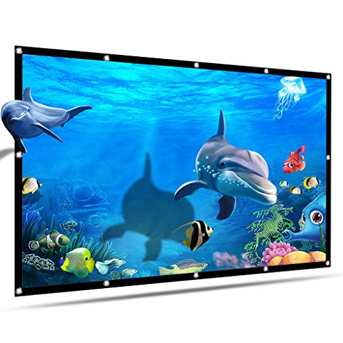 Projektleinwand in 6 Größen, tragbar, 304,8 cm (120 Zoll), HD-Projektor-Leinwand, 16:9, Projektionsleinwand, faltbar, dick, für Heimkino im Freien (Größe: 100 Zoll) von Rsmmpqa