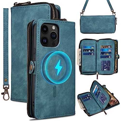 Rssviss Schutzhülle für iPhone 15 Pro Max, Crossbody mit Kartenhalter, Handgelenkschlaufe, Flip-Reißverschluss, kompatibel mit Magsafe, RFID-blockierend, Geldbörsenhülle für iPhone 15 Pro Max, Damen Rssviss Schutzhülle für iPhone 15 Pro Max, Crossbody mit Kartenhalter, Handgelenkschlaufe, Flip-Reißverschluss, kompatibel mit Magsafe, RFID-blockierend, Geldbörsenhülle für iPhone 15 Pro Max, Damen von Rssviss