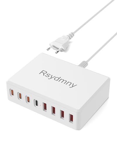 USB C Ladegerät,Rsydmn 100W USB Ladegerät Mehrfach,8 Port USB C Netzteil,Schnellladegerät USB C,Ladegerät USB C für iPhone 15/14/13/12/Pro/Max/Plus iPad Samsung Galaxy S23 S22 Pixel Huawei Xiaomi-Weiß von Rsydmny