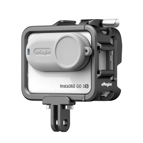 Rszfnjxry Aluminiumrahmen mit Objektiv, Silikonhülle für Insta360 GO 3S/GO 3, Metall-Schutzhülle, langlebiges Gehäuse mit Kaltschuh-Halterung (Modellnummer 4) von Rszfnjxry