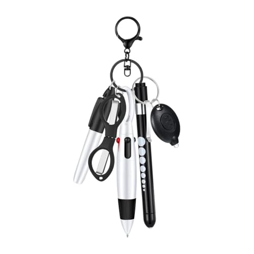 Rtauhife 6-In-1 Multifunktions-Kugelschreiber-Set mit Druckfunktion, Taschenlampe, Faltbare Schere, Kugelschreiber, Schlüsselanhänger, Krankenschwester-Stifte, Schwarz Rtauhife 6-In-1 Multifunktions-Kugelschreiber-Set mit Druckfunktion, Taschenlampe, Faltbare Schere, Kugelschreiber, Schlüsselanhänger, Krankenschwester-Stifte, Schwarz von Rtauhife