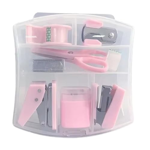 Rtauhife Mini-Heftgerät, Hefter, Locher, Klebeband-Maschine, Set, Multifunktional, für Schreibwaren, Sammelalbum, Werkzeugkasten, Büro, Schule, Rosa Rtauhife Mini-Heftgerät, Hefter, Locher, Klebeband-Maschine, Set, Multifunktional, für Schreibwaren, Sammelalbum, Werkzeugkasten, Büro, Schule, Rosa von Rtauhife