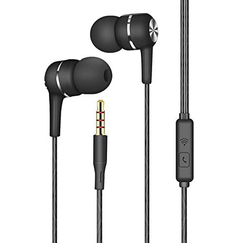 Rtinle In-Ear Kopfhörer Mit Kabel, 3.5mm Magnetisch In-Ear Ohrhörer mit Mikrofon und Lautstärkeregler,Kopfhörer Stereo und HiFi-Klang,für Galaxy, i-Phone, Smartphone, MP3 Players usw, Schwarz von Rtinle
