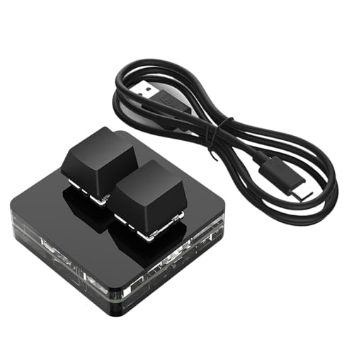 Ruarby Kleine Tastatur-Makropad-Tastatur, 2 Tasten, anpassbare Farb-Hintergrundbeleuchtung, Schalter, Programmierung für E-Sports, Spiele, Tablet, Photoshops Ruarby Kleine Tastatur-Makropad-Tastatur, 2 Tasten, anpassbare Farb-Hintergrundbeleuchtung, Schalter, Programmierung für E-Sports, Spiele, Tablet, Photoshops von Ruarby