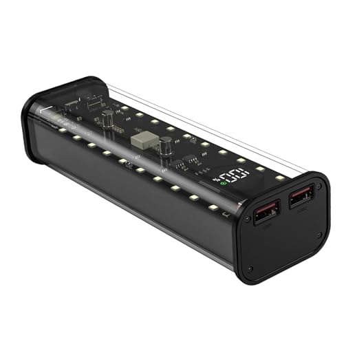 Ruarby No Welding 4x21700 Akku Case Box für Handys mit USB C Ausgängen Schnellladung Schwarz von Ruarby