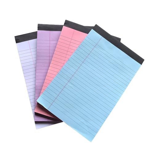 Ruarby Notizblöcke, Schreibblock zum Notieren, Schreiben, Notizen, Zeitpläne, 50 Blatt, doppelseitig liniert, Schreibblock für Büro, 4 Stück Ruarby Notizblöcke, Schreibblock zum Notieren, Schreiben, Notizen, Zeitpläne, 50 Blatt, doppelseitig liniert, Schreibblock für Büro, 4 Stück von Ruarby