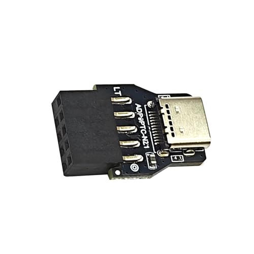 Ruarby USB 2.0 Interner Header 9-poliger auf USB C 20-poliger Frontplatten-Adapter, erweitert USB-C-Anschluss, USB-Adapter für Desktop-PC Ruarby USB 2.0 Interner Header 9-poliger auf USB C 20-poliger Frontplatten-Adapter, erweitert USB-C-Anschluss, USB-Adapter für Desktop-PC von Ruarby