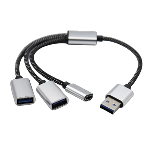 Ruarby USB 2.0 Splitter Kabel 1 zu 3 Buchse USB und USB C Gleichzeitiges Laden und Datenübertragung Hocheffizient Ruarby USB 2.0 Splitter Kabel 1 zu 3 Buchse USB und USB C Gleichzeitiges Laden und Datenübertragung Hocheffizient von Ruarby