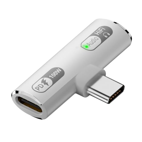 Ruarby USB-C-auf-Kopfhörer-Ladeadapter, 2-in-1-zu-Kopfhörer-Adapter mit 100 W Schnellladung Ruarby USB-C-auf-Kopfhörer-Ladeadapter, 2-in-1-zu-Kopfhörer-Adapter mit 100 W Schnellladung von Ruarby