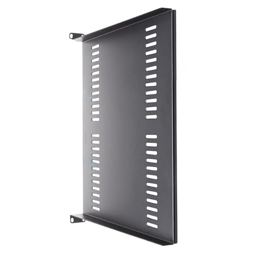 Universal belüftete Rack-Halterung freitragende Ablage für 48,3 cm (19 Zoll) Netzwerkgeräte-Rack und Schrank, robuster Stahl, für Gewicht 22 kg, tiefe freitragende Ablage von Ruarby