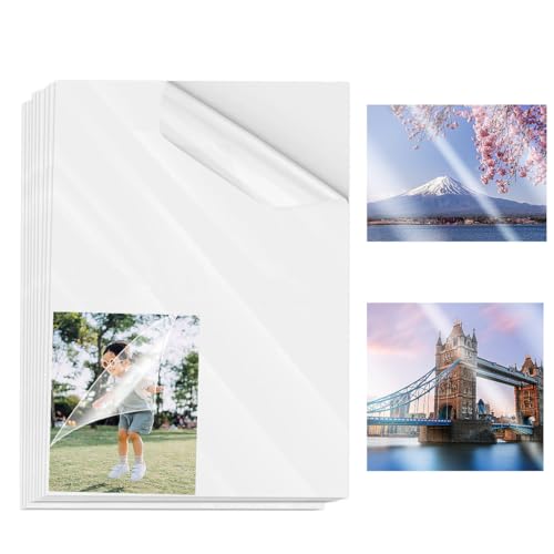 50 Stück Laminierfolien, Selbstklebende Kalt-Laminierfolien 21x29.7cm – Selbstlaminierende Folie für Visitenkarten, Fotos & Ausweise – Kein Gerät Notwendig für Visitenkarten Fotos Ausweise von Ruayia