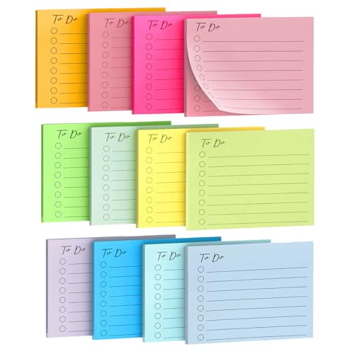 Ruayia 12 Packung Farbige Haftnotizen Klebezettel 100x70mm, Selbstklebende Notizzettel mit Helle & Bunte Rechteckige Klebezettel für Büro Zuhause Schule Sitzung, 42 Blättern/Block Ruayia 12 Packung Farbige Haftnotizen Klebezettel 100x70mm, Selbstklebende Notizzettel mit Helle & Bunte Rechteckige Klebezettel für Büro Zuhause Schule Sitzung, 42 Blättern/Block von Ruayia