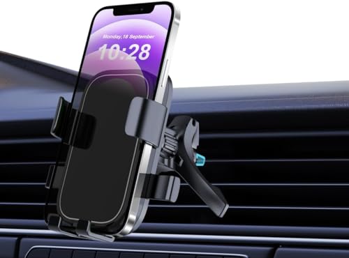 Ruayia Handyhalterung Auto, Handyhalter fürs Auto Lüftung [Upgrade Einziehbarer Metallhakenclip] 360° Drehbar KFZ Handy Halterung mit EIN-Knopf-Release für iPhone 14/13/12 Pro Max/XR, Samsung Huawei von Ruayia