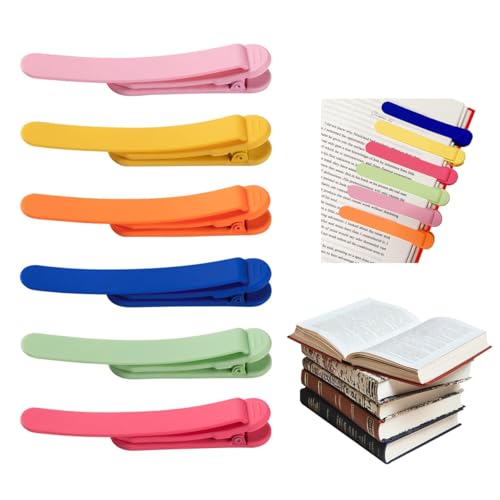 Ruayia Lesezeichen Silikon Automatisches 6 Stück, Automatic Bookmark Farbiges Silikon Geschenk Lesen für Leser Liebhaber Frauen Kinder Männer - 6 Farben von Ruayia