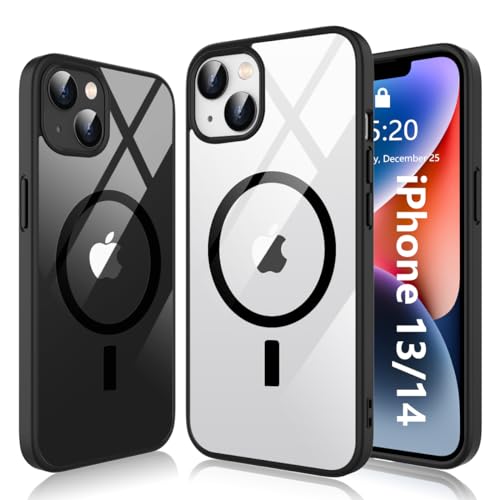 Ruayia für iPhone 13 Hülle und iPhone 14 Hülle Kompatibel mit MagSafe, iPhone 14 Handyhülle Magnetische Stoßfest Anti Fingerabdruck Silikon Dünn Case - 6.1" - Schwarz Ruayia für iPhone 13 Hülle und iPhone 14 Hülle Kompatibel mit MagSafe, iPhone 14 Handyhülle Magnetische Stoßfest Anti Fingerabdruck Silikon Dünn Case - 6.1" - Schwarz von Ruayia