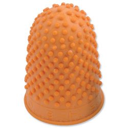 Quality Rubber Gummi-Fingerhut, zum Zählen Note-Drehen-Page, Größe 3, Extra groß, 265509, Orange, 10 Stück von Rubber