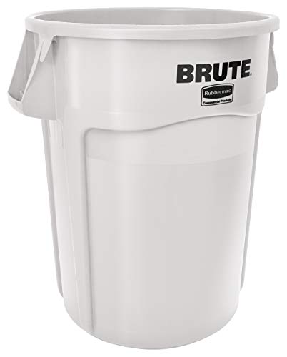 Rubbermaid Commercial Products 1779740 BRUTE Heavy-Duty Waste/Utility Container, Round, 166.5 L, White von Rubbermaid Commercial Products