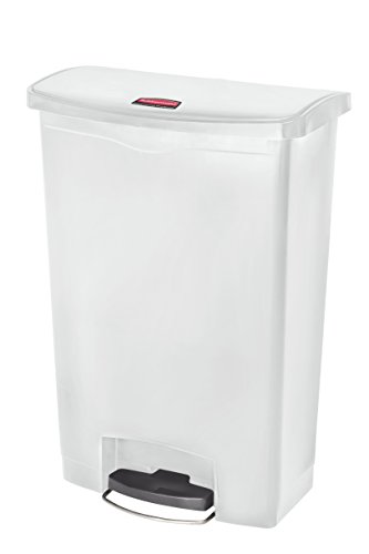 Rubbermaid Commercial Products 1883561 Slim Jim Step On Kunststoff-Tretabfalleimer mit Pedal an der Breitseite, 90 L, Weiß Rubbermaid Commercial Products 1883561 Slim Jim Step On Kunststoff-Tretabfalleimer mit Pedal an der Breitseite, 90 L, Weiß von Rubbermaid Commercial