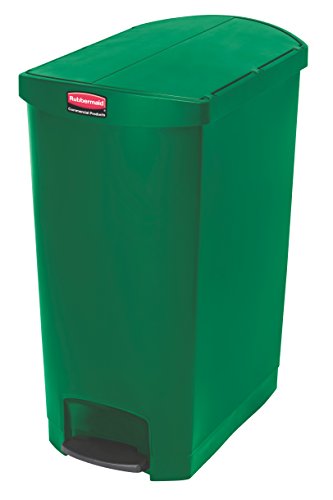 Rubbermaid Commercial Products 1883589 Slim Jim Step-On Wastebasket, Resin, End Step, 90 L - Green von Rubbermaid Commercial Products