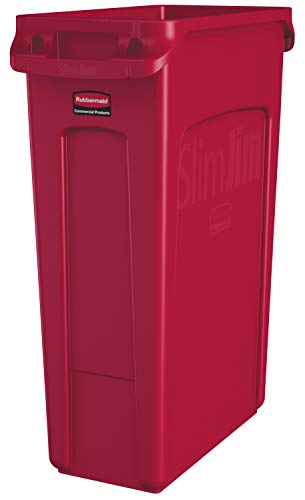 Rubbermaid Commercial Products 1956189 Vented Slim Jim-Abfalltonne, Kunststoff, 87 L, Rot von Rubbermaid Commercial Products