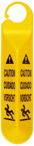 Rubbermaid Commercial Products 4 Sided Multilingual 'Caution' and 'Falling Person Symbol' Imprint Hanging Safety Sign - Yellow von Rubbermaid Commercial Products