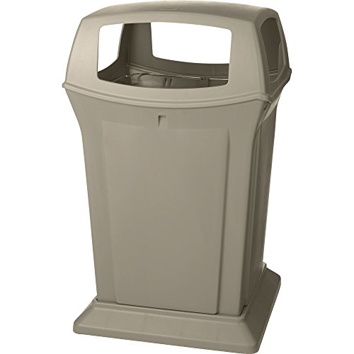Rubbermaid Commercial Products 45gal Square Ranger Trash Can with 4 Openings - Beige von Rubbermaid Commercial Products