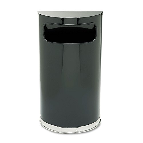 Rubbermaid Commercial Products 9 gal Stainless Steel Half Round European and Metallic Series Waste Receptacle - Black/Chrome von Rubbermaid Commercial Products