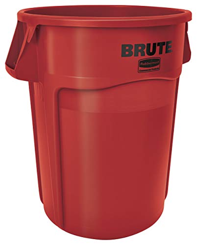 Rubbermaid Commercial Products FG264360RED Brute Container with Venting Channels, 166.5 L, Red (Pack of 4) von Rubbermaid Commercial Products