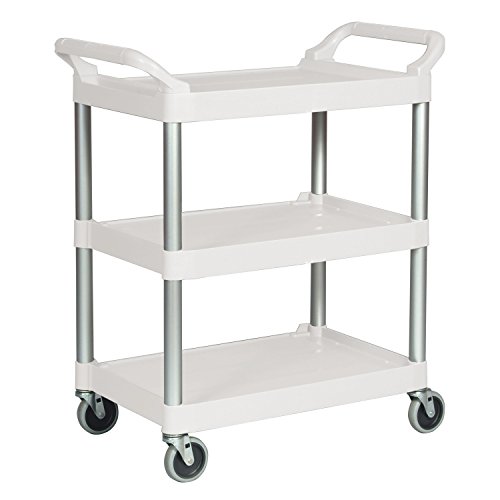 Rubbermaid Commercial Products FG342488OWHT Servicewagen aus Kunststoff, 3 Böden, Grauweiß von Rubbermaid Commercial Products