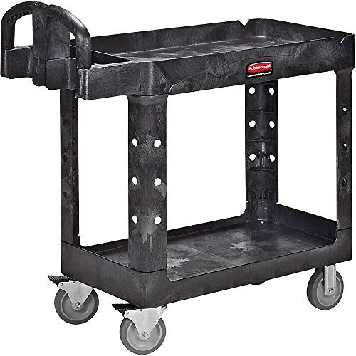 Rubbermaid Commercial Products Medium Lipped Shelf Heavy Utility Cart - Black von Rubbermaid Commercial Products