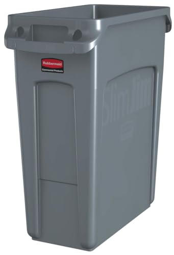 Rubbermaid Commercial Products Newell Rubbermaid Commercial Products 1971258 Vented Slim Jim-Abfalltonne, Kunststoff, 60 L, Grau von Rubbermaid Commercial Products
