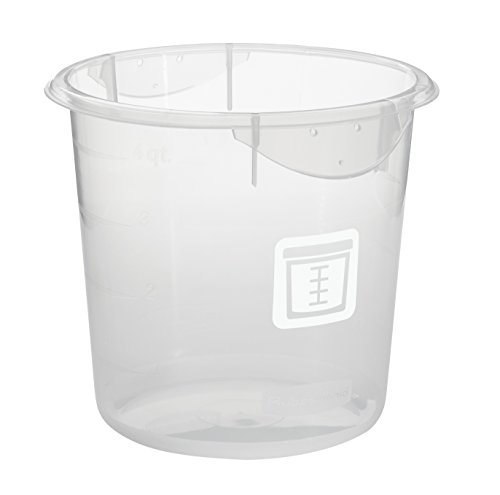 Rubbermaid Commercial Products Round Food Storage Container, Clear, White Label, 3.8 L von Rubbermaid Commercial Products