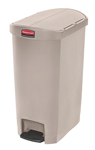 Rubbermaid Commercial Products Slim Jim 1883459 50 Litre End Step Step-On Resin Wastebasket - Beige von Rubbermaid Commercial