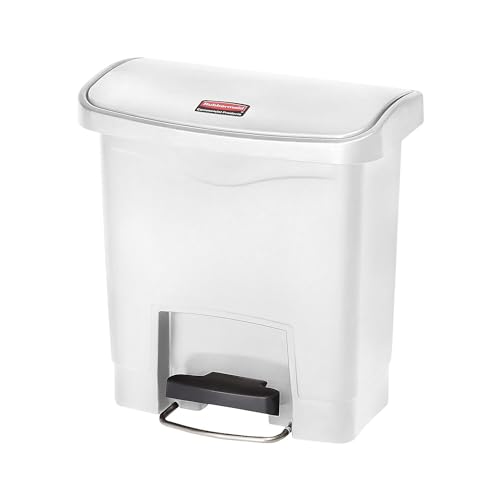 Rubbermaid Commercial Products Slim Jim 1883554 15 Litre Front Step Step-On Resin Wastebasket - White von Rubbermaid Commercial Products