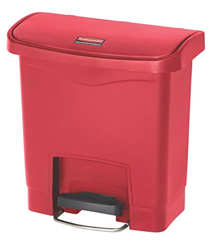 Rubbermaid Commercial Products Slim Jim 1883563 15 Litre Front Step Step-On Resin Wastebasket - Red von Rubbermaid Commercial Products