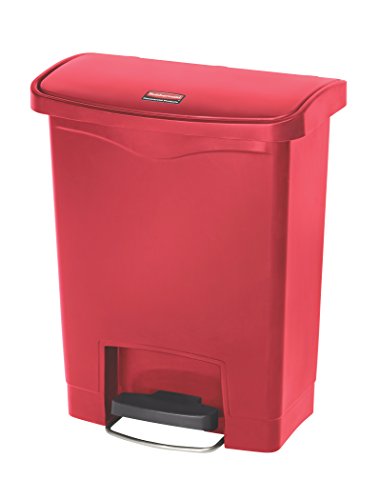 Rubbermaid Commercial Products Slim Jim 1883564 30 Litre Front Step Step-On Resin Wastebasket - Red von Rubbermaid Commercial Products