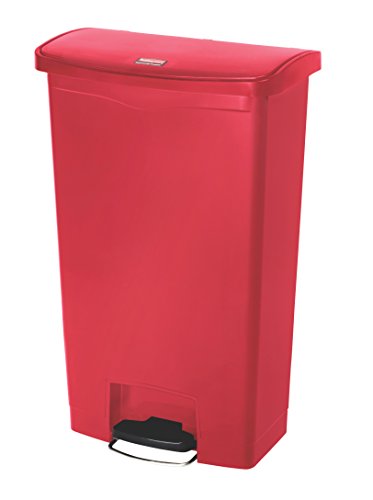 Rubbermaid Commercial Products Slim Jim 1883568 68 Litre Front Step Step-On Resin Wastebasket - Red von Rubbermaid Commercial Products