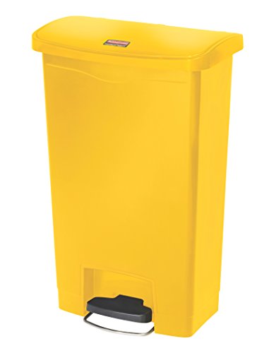 Rubbermaid Commercial Products Slim Jim 1883575 50 Litre Front Step Step-On Resin Wastebasket - Yellow von Rubbermaid Commercial Products