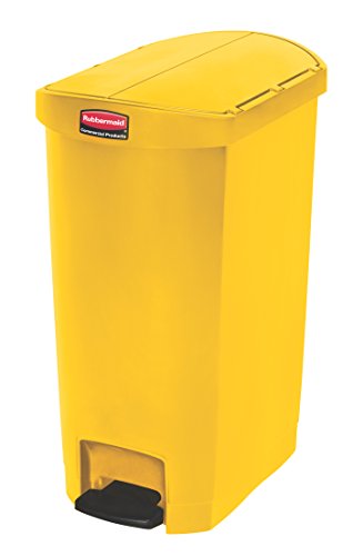 Rubbermaid Commercial Products Slim Jim 1883576 50 Litre End Step Step-On Resin Wastebasket - Yellow von Rubbermaid Commercial Products