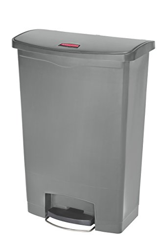 Rubbermaid Commercial Products Slim Jim 1883606 90 Litre Front Step Step-On Resin Wastebasket - Grey von Rubbermaid