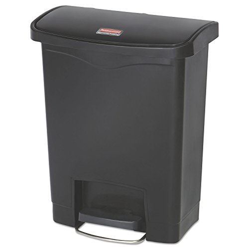 Rubbermaid Commercial Products Slim Jim 1883609 30 Litre Front Step Step-On Resin Wastebasket - Black von Rubbermaid Commercial Products