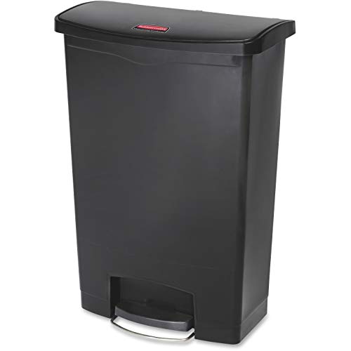Rubbermaid Commercial Products Slim Jim 1883615 90 Litre Front Step Step-On Resin Wastebasket - Black von Rubbermaid Commercial