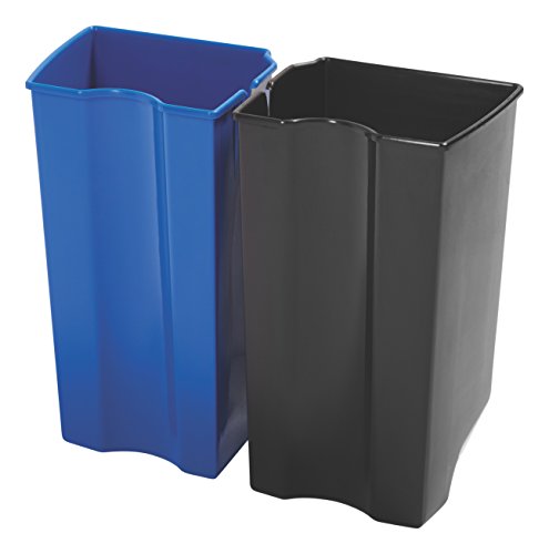 Rubbermaid Commercial Products Slim Jim 1902006 30 Litre Front Step Step-On Stainless Steel Wastebasket Dual Rigid Liner Set von Rubbermaid Commercial Products