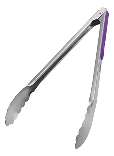 Rubbermaid Commercial Products Stainless-Steel Tongs, 30 cm, Purple Grips von Rubbermaid Commercial Products