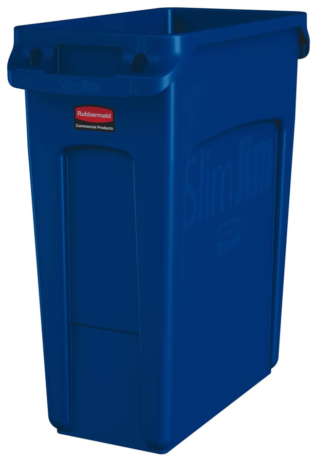 Rubbermaid Abfallbehälter Slim Jim mit Lüftungskanälen, blau von Rubbermaid