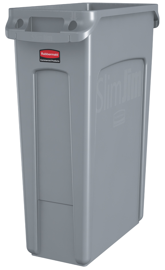 Rubbermaid Abfallbehälter Slim Jim mit Lüftungskanälen, grau Rubbermaid Abfallbehälter Slim Jim mit Lüftungskanälen, grau von Rubbermaid