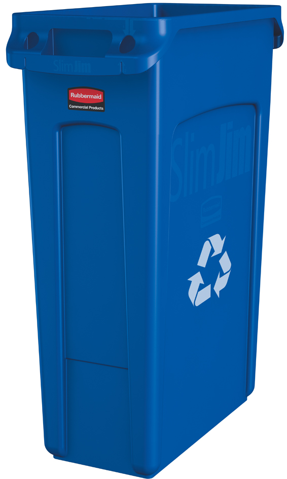 Rubbermaid Abfallbehälter Slim Jim mit Lüftungskanälen,blau von Rubbermaid