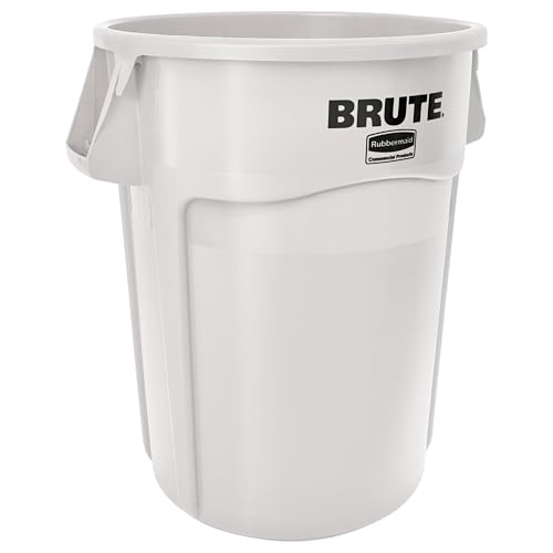 Rubbermaid Commercial Products 1779740 BRUTE Heavy-Duty Waste/Utility Container, Round, 166.5 L, White von Rubbermaid Commercial