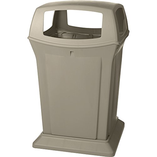 Rubbermaid Commercial Products 45gal Square Ranger Trash Can with 4 Openings - Beige von Rubbermaid Commercial